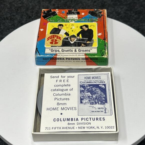Vintage Columbia Pictures The 3 Stooges Grips Grunts And Groans 8mm Film Reel - Picture 8 of 9